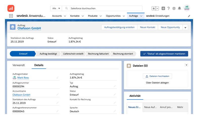 sevdesk for Salesforce